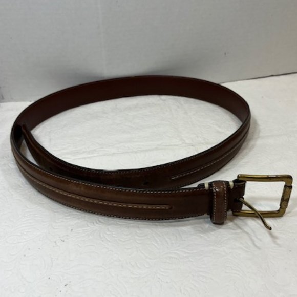Cole Haan Men's Brown Stitched Leather Belt Size: 95/38 - Picture 2 of 11